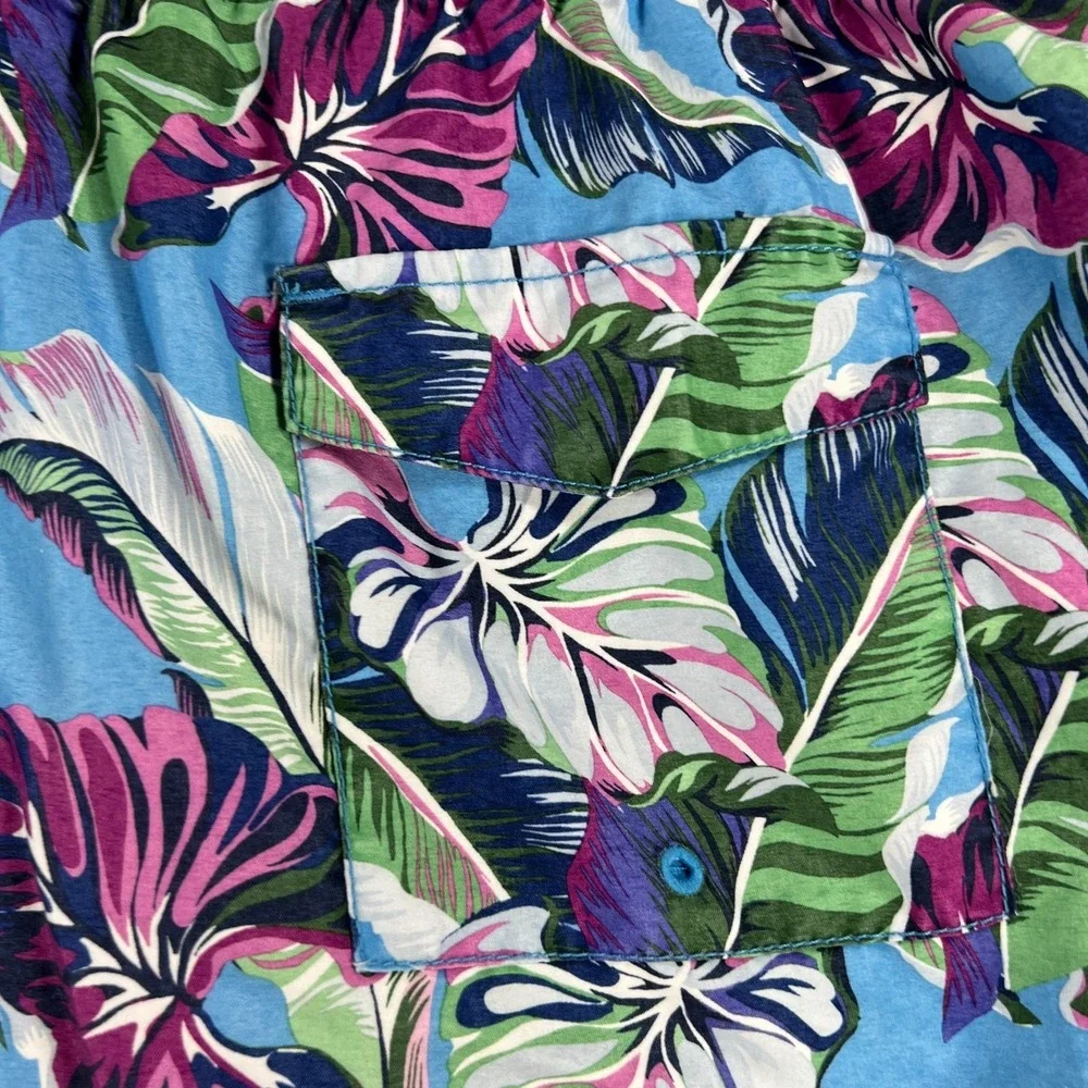 Tommy Bahama Swim Shorts Trunks Mens XL Extra Large Blue Floral Lined Beach Pool